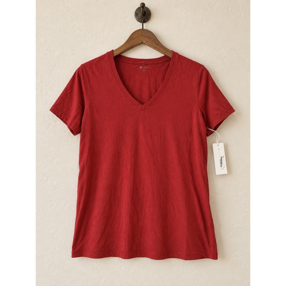 AG Adriano Goldschmied V-Neck Short Sleeve Tee Red XL NWT